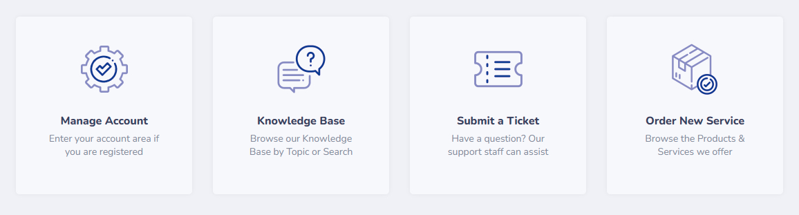A photo of our web hosting and domain services web portal.