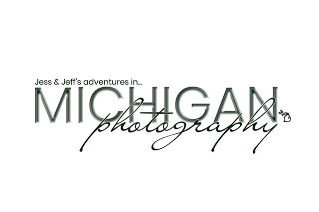 The logo for Jess & Jeff's Michigan Photography. Our wall-art brand featuring photo art from Michigan's nature & cities.