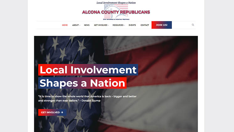 Sample of a site we did for the Alcona County Republicans